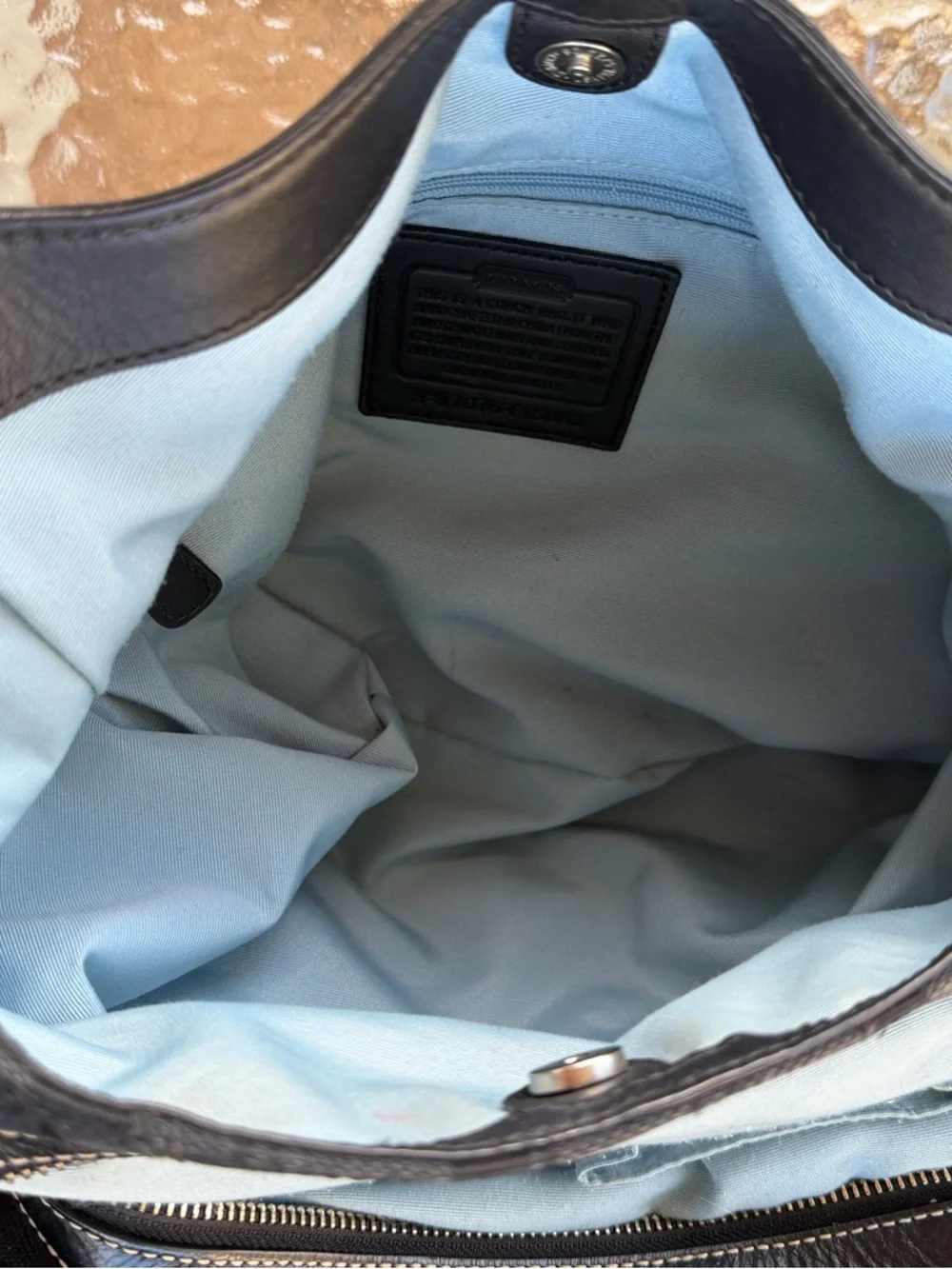 Coach Soho Lynn Signature Hobo Bag F15083 Black Leather Trim Y2K Vintage Classic - Picture 8 of 16